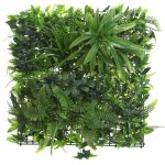 Panou verde artificial / gradina verticala artificiala Mix Leaf, Decoris, 50 x 50 cm, plastic, verde
