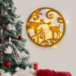 Decoratiune de luminoasa XMASGOLD-029, Tanelorn, 60×60 cm, metal, auriu