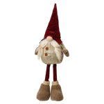 Decoratiune Gnome w hat bordo, Decoris, 14x12x50 cm, poliester, multicolor