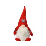 Decoratiune Gnome w red hat w heart, Decoris, 14x12x30 cm, poliester, multicolor