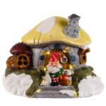Decoratiune luminoasa Gnome house, Lumineo, 17x13x14 cm, 10 LED-uri, plastic, multicolor
