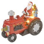 Decoratiune luminoasa si muzicala Santa’ s Tractor, Lumineo, 7 LED-uri, 19×15 cm, cu efect de abur