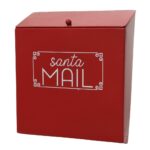 Decoratiune Mailbox, Decoris, 12.5x23x26.5 cm, metal, rosu/alb
