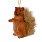 Decoratiune Squirrel w fluffy tail, Decoris, 5.5x8x10 cm, plastic, maro