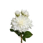 Floare artificiala Bouquet Dahlia, Decoris, 20 x 20 x 44 cm, poliester, alb