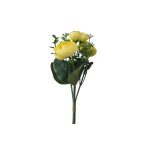 Floare artificiala Ranunculus, Decoris, 12 x 4 x 23 cm, poliester, galben
