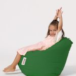 Fotoliu puf pentru copii, Bean Bag, Ferndale, 60×60 cm, poliester impermeabil, verde