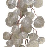 Ghirlanda decorativa Broad Leaves, Decoris, 18×1.2×150 cm, plastic, argintiu