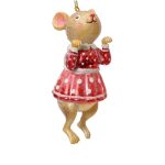 Glob Girl mouse, Decoris, 5.4×5.3×13.3 cm, sticla, multicolor