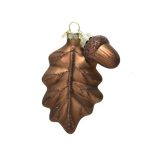 Glob Leaf w acorn, Decoris, 7x2x10.5 cm, sticla, maro