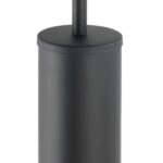 Perie pentru toaleta cu suport de prindere Bosio, Wenko Power-Loc®, 40.5 x 13 x 9 cm, inox, negru
