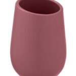 Suport periute si pasta de dinti, Wenko, Badi, 8 x 11 x 8 cm, ceramica, roz