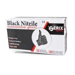 Set 100 Manusi Examinare Nitril Nepudrate Black Serix Dark M