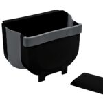 Cos de gunoi suspendabil, Wenko, Fago, 5 L, 25.5 x 18 x 18 cm, polipropilena, negru