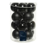 Cutie cu 16 globuri asortate Baubles, Decoris, Ø8 cm, sticla, negru