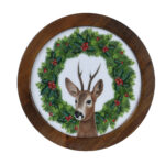 Platou decorativ Deer, Decoris, 23×1.5 cm, lemn de mango