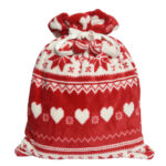 Sac pentru cadouri Snowflake and heart, Decoris, 150×200 cm, poliester, rosu/alb