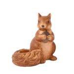 Suport pentru lumanare Squirrel, Decoris, 7.5×9.5×11 cm, teracota, maro