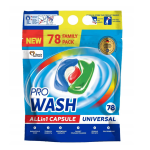Detergent de rufe Pro Wash Universal, Automat, 78 capsule