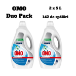 Pachet Duo Detergent de Rufe Lichid Omo Active Clean Profesional, 2 x 5L, 142 spalari