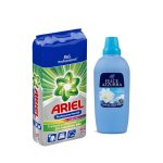 Pachet promotional Detergent de rufe pudra universal automat Ariel Professional Fresh 10Kg, 67 spalari + Balsam de rufe Felce Azzurra Pura Freschezza, 30 spalari, 2 Litri