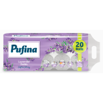 PUFINA 20 Role Hartie Igienica in 3 Straturi cu Parfum de Lavanda