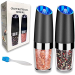 Set de 2 rasnite electrice de sare sau piper gravitationale, se actioneaza automat prin aplecare, reglaj granulatie