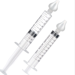 Set 2 Bucati Irigator / Dus Lavaj Nazal, dispozitiv curatare sinusuri si decongestie nazala, cap din silicon, 10ml, transparent