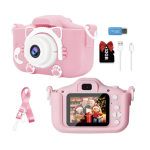 Camera foto copii, 32GB SD card 1080P HD, 23 milioane pixeli, 2.0 inch, 600 mAh, 3 ani+, Roz